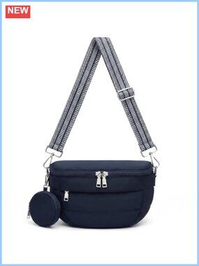 Lightweight Nylon Crossbody Bum Bag RFID Puffy Travel Purse